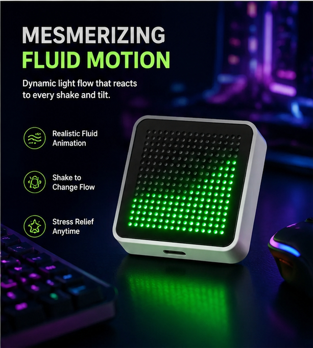Gaming Accessories Led - LED Fluid Simulation Desktop Ornament, Creative