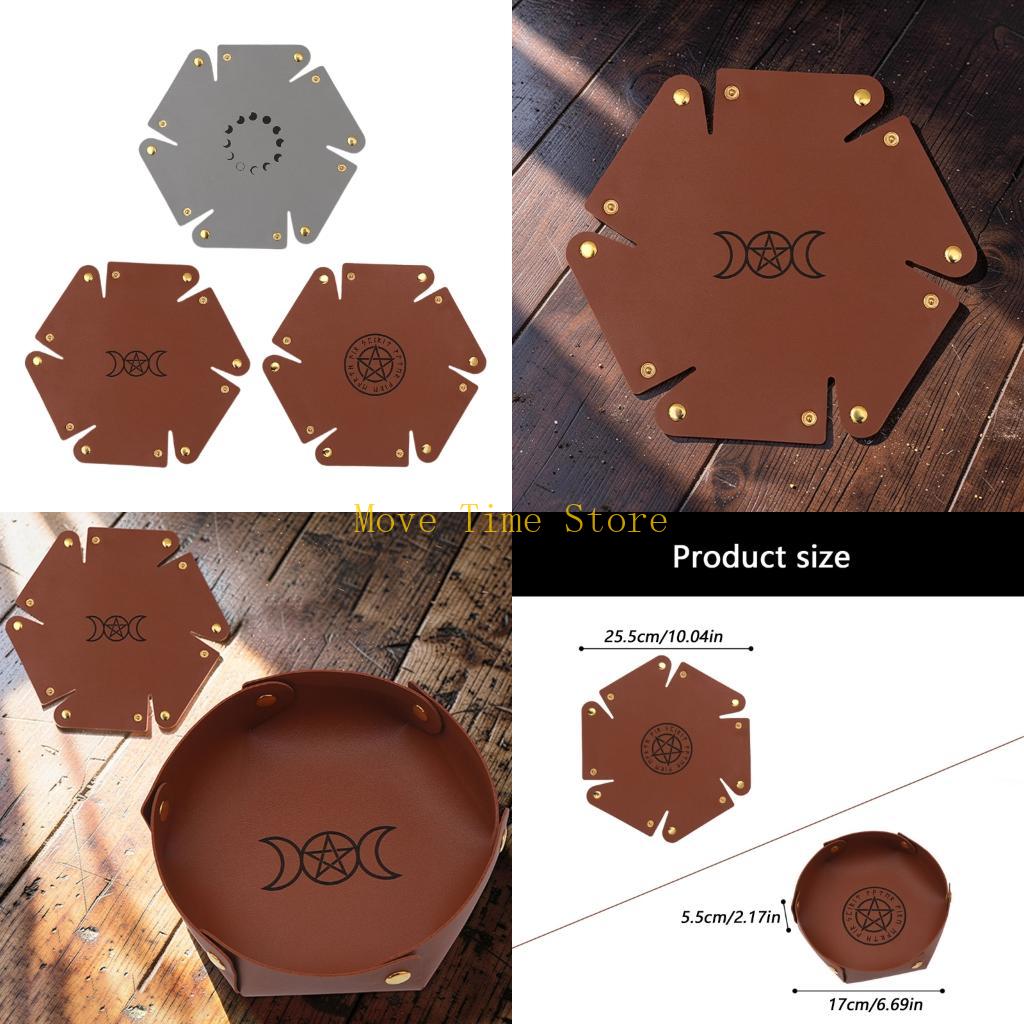 Essential Gaming Accessories - 92ME Leather Dices Tray Party And