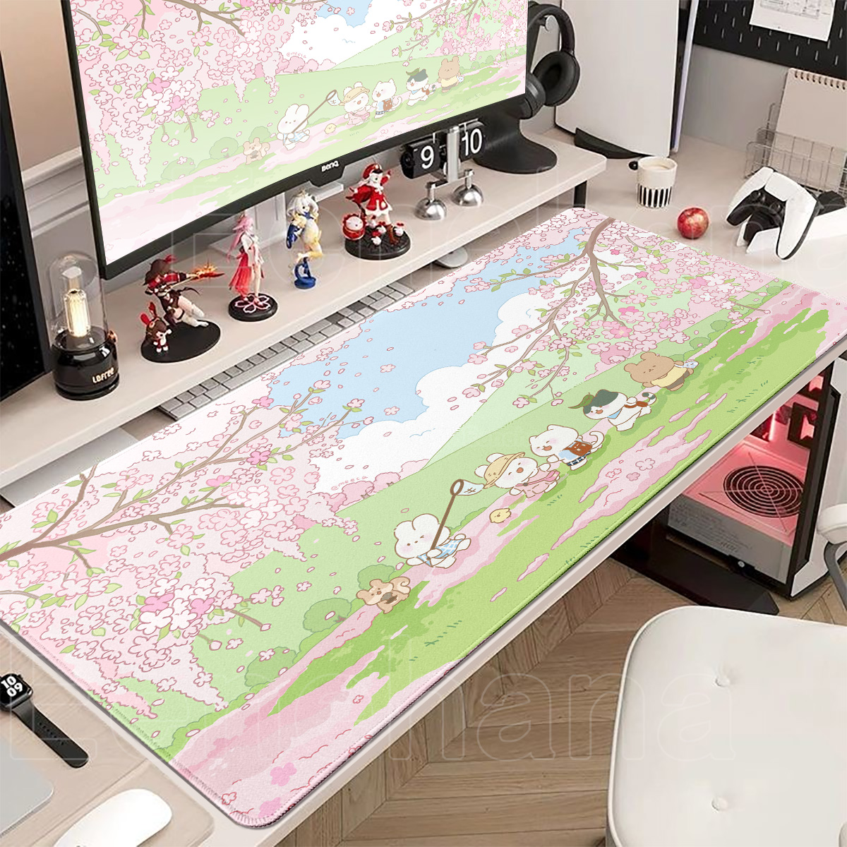 Spring Cute Rabbit Mouse Pad L - Gaming Accessories Pink 评论和价格
