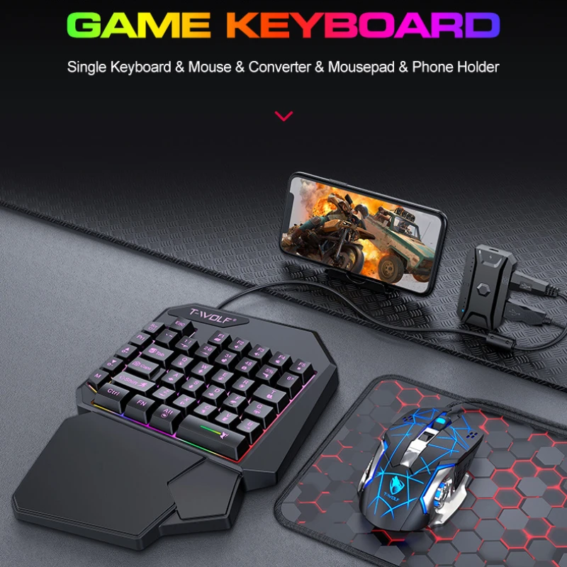 T-WOLF TF900 One Handed Keyboa - Gaming Hand Accessories 评论和价格