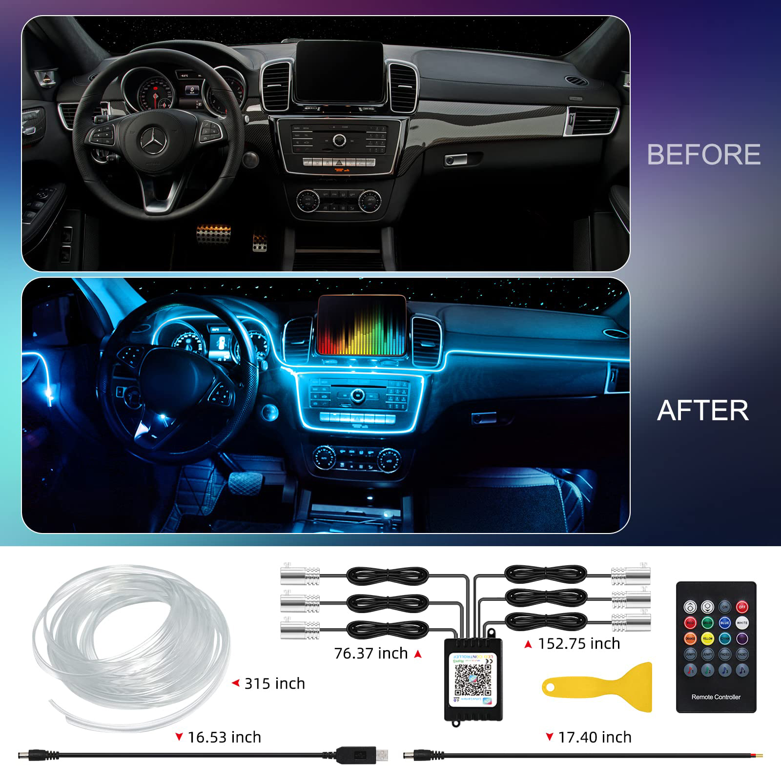 LED Car Interior Ambient Strip - Rgb Hub Sync 评论和价格
