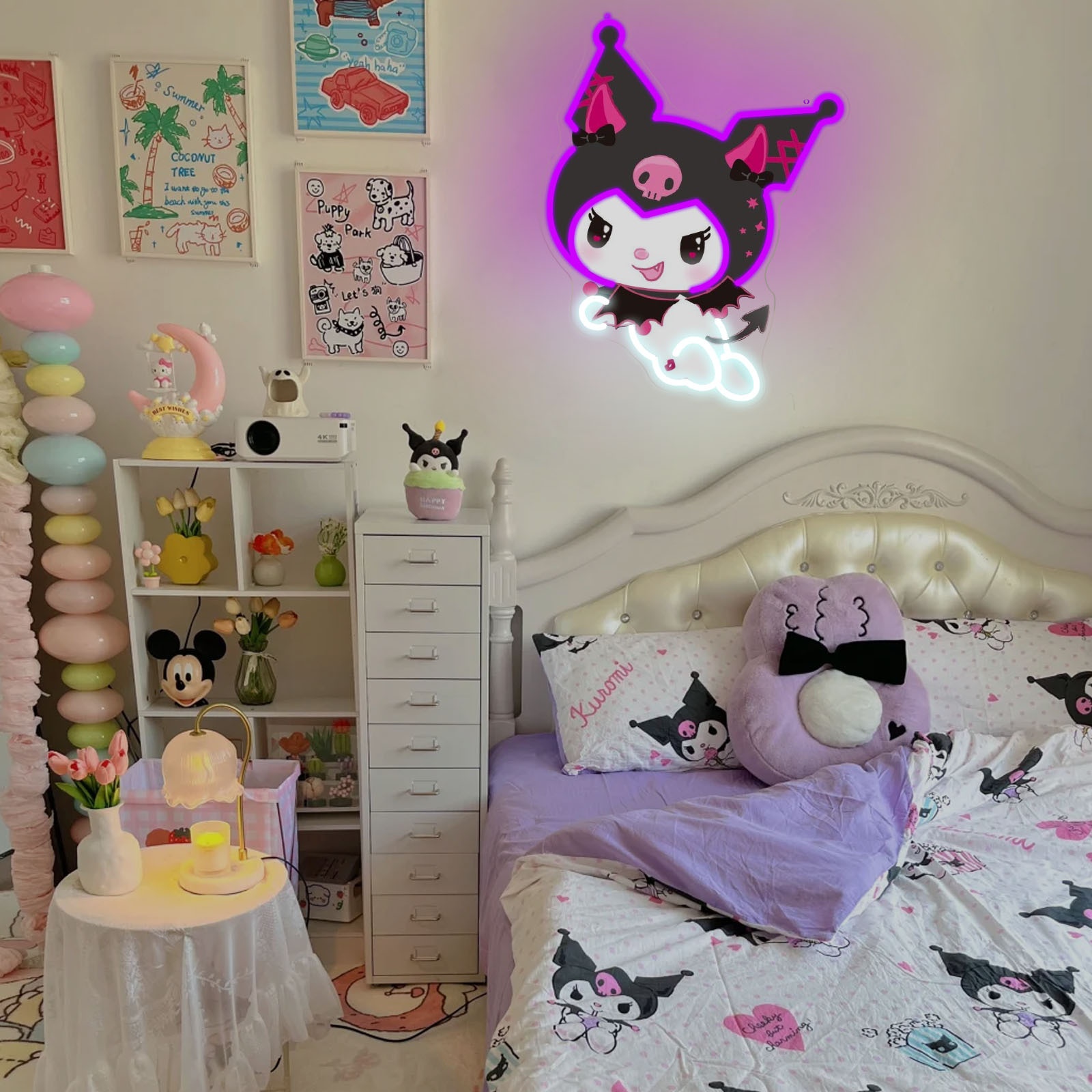 Kuromi LED Neon Sign Purple Gl - Gaming Accessories Led 评论和价格