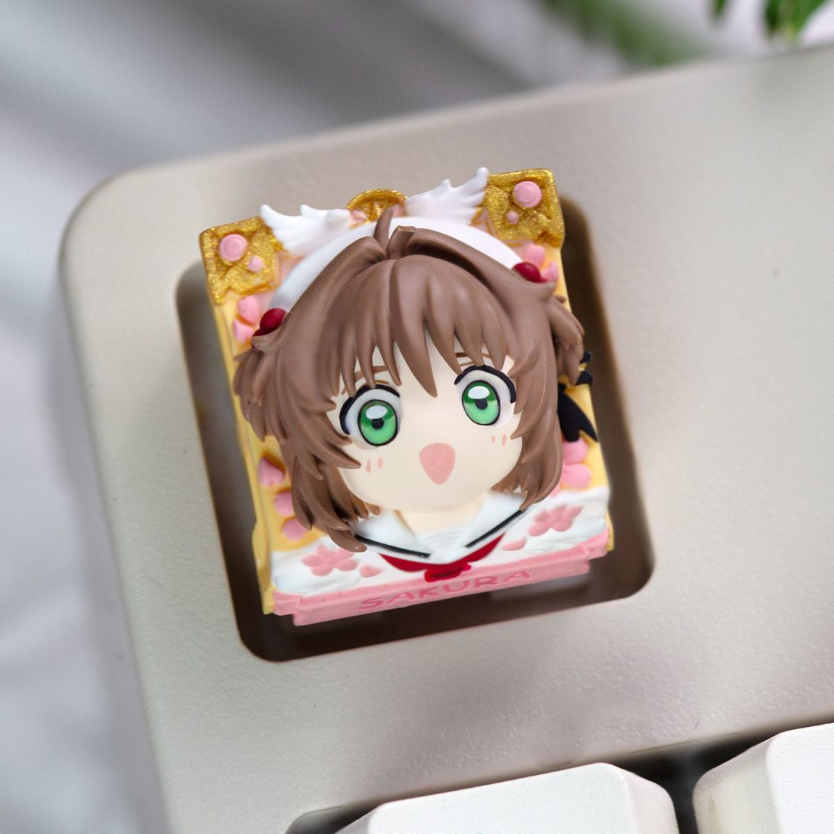 Anime Sakura Keycaps Hand-made - Gaming Hand Accessories 评论和价格