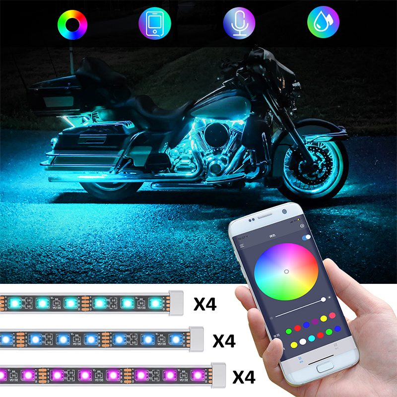 12 PCS Motorcycle LED Light ki - Rgb Hub Sync 评论和价格