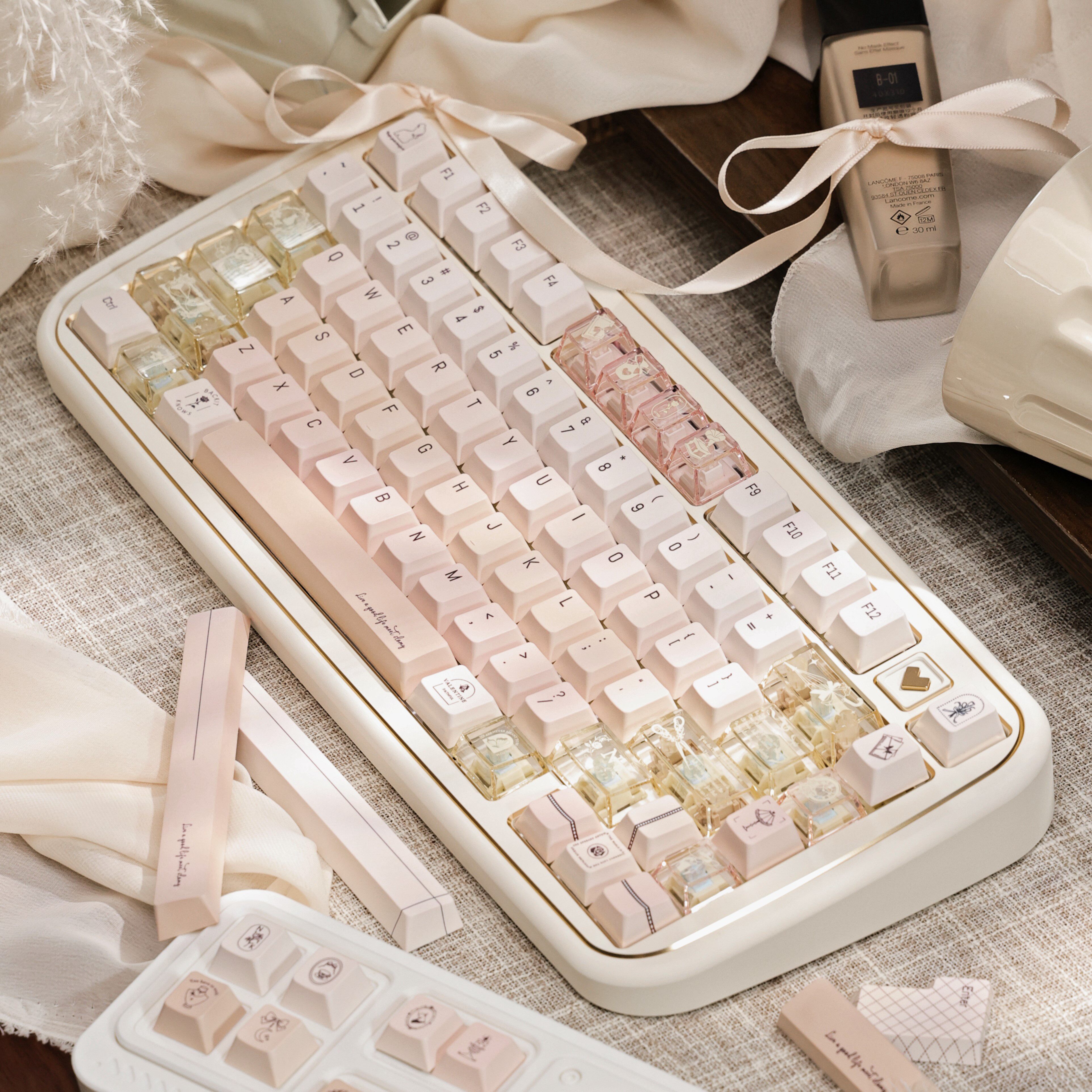 Champagne Pink Keycap Set PC+P - Gaming Accessories Pink 评论和价格