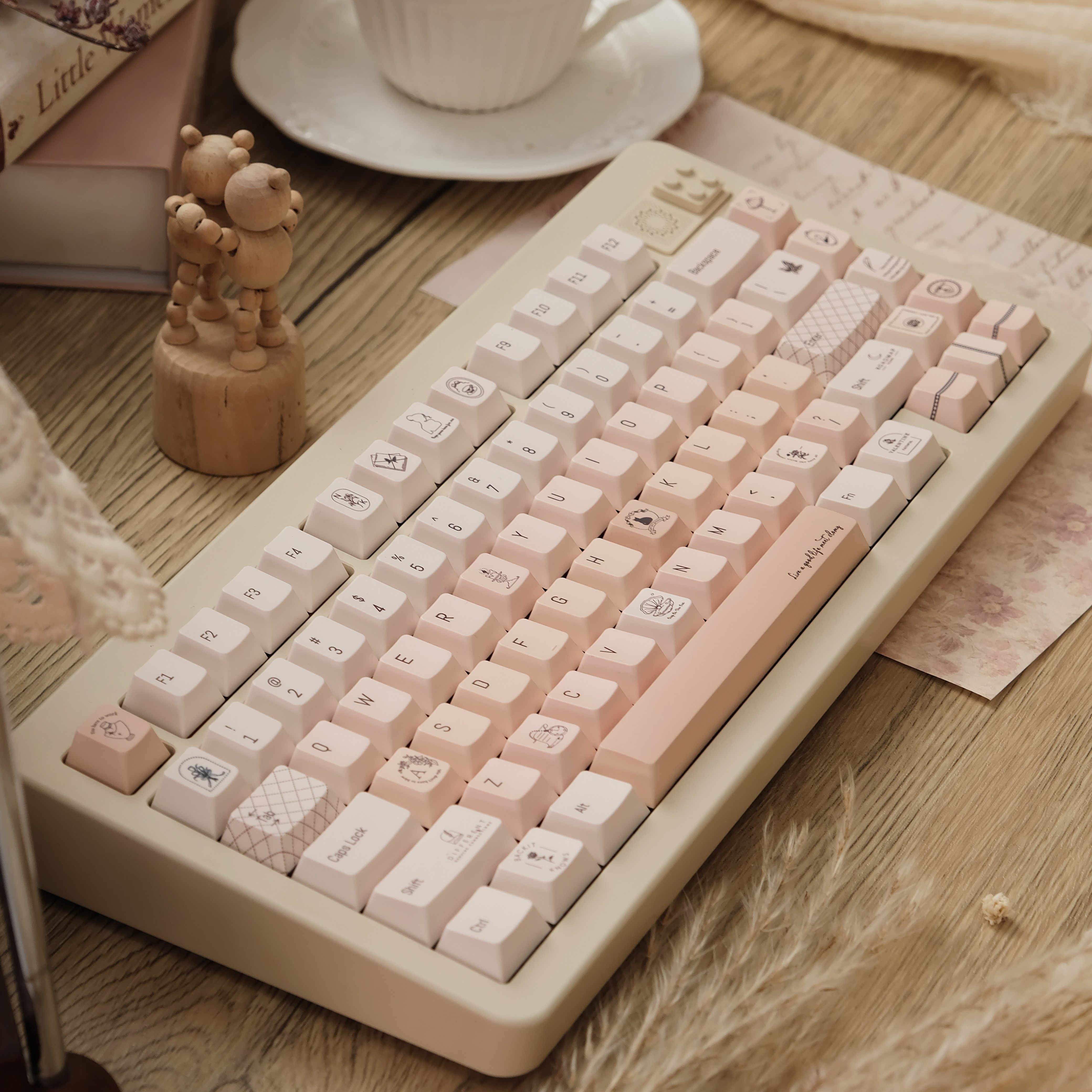 Champagne Pink Keycap Set PC+P - Gaming Accessories Pink 评论和价格