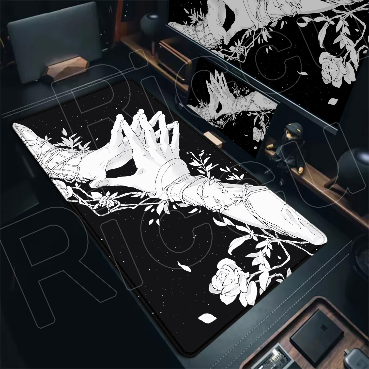 HD Large Black White XXL Gothi - Gaming Hand Accessories 评论和价格