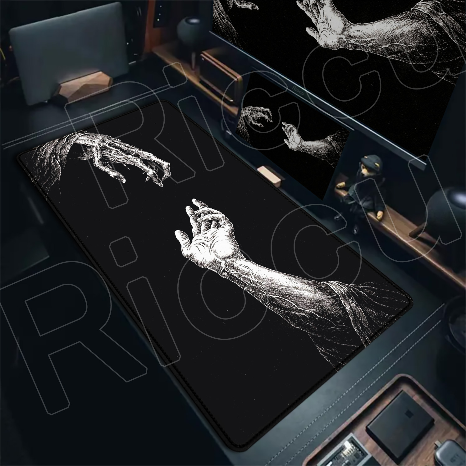 HD Large Black White XXL Gothi - Gaming Hand Accessories 评论和价格