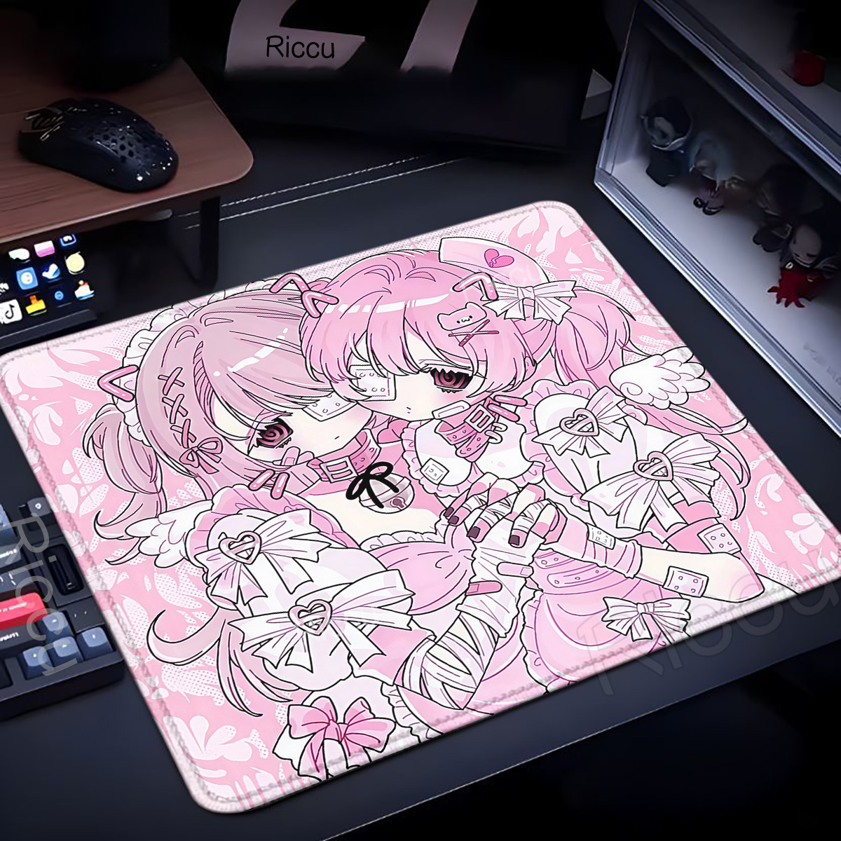 XL Sleepy Angel Pink Mouse Pad - Gaming Accessories Pink 评论和价格