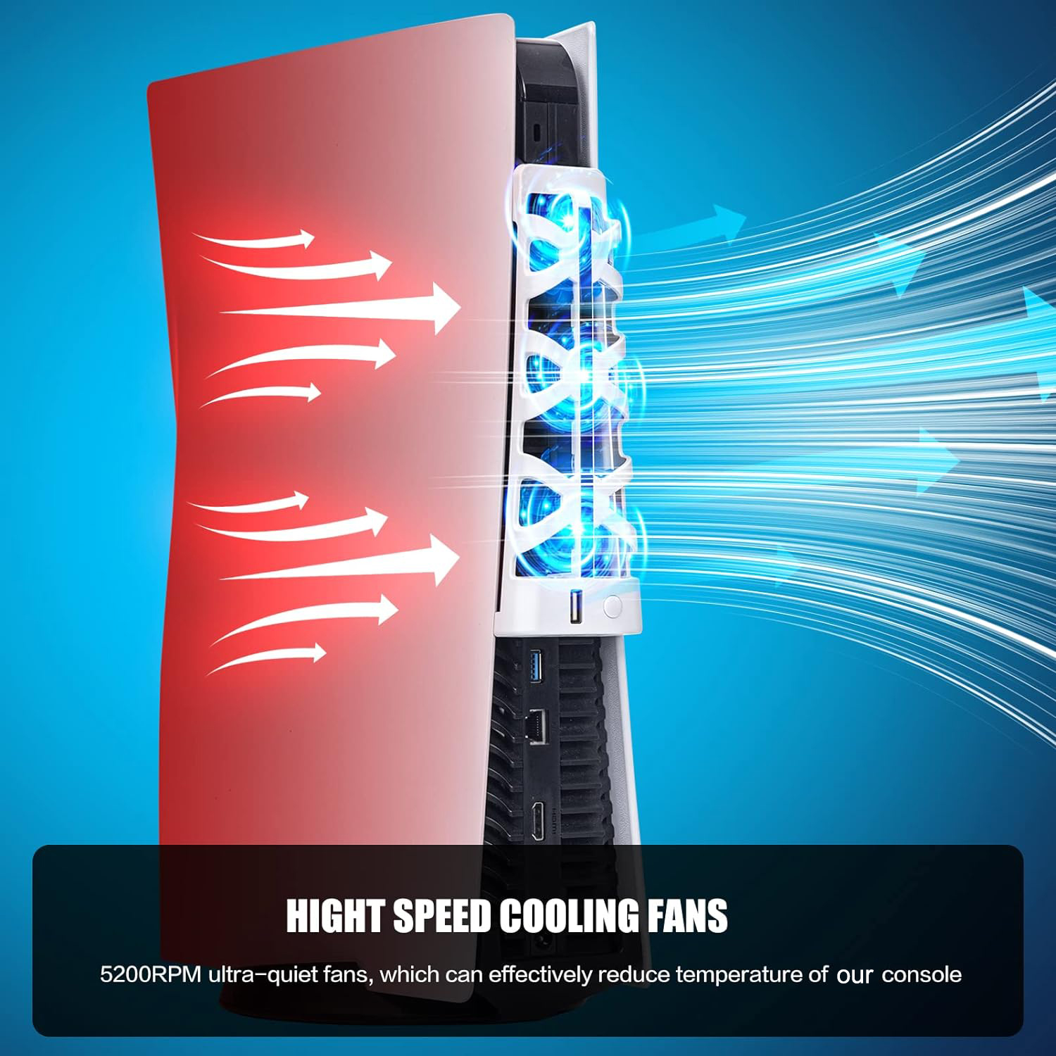For PS5 Slient Cooling Fan wit - Gaming Accessories Led 评论和价格